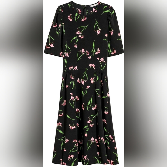 H&M Concealed Zipper Floral Print Dress Size 6 - Picture 1 of 6
